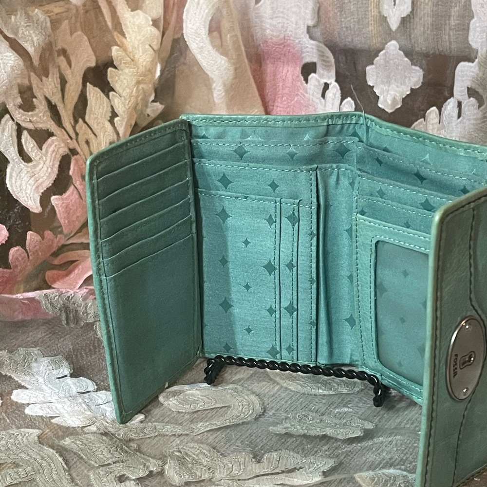 Fossil women’s trifold wallet Teal green - Picture 4 of 6